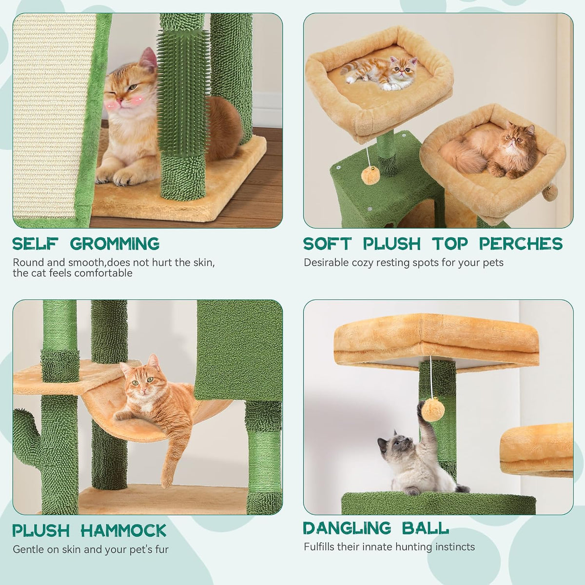 YITAHOME 76in Tall Cactus Cat Tree