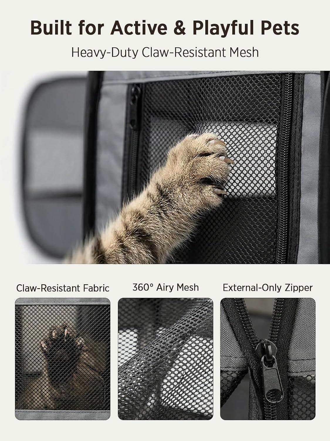 UWE Extra Large Small Animal Playpen, Waterproof Foldable Pet Pen,Dark Grey