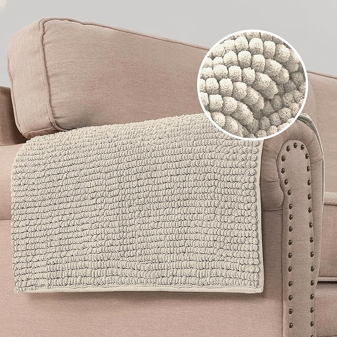 H.VERSAILTEX Plush Chenille Couch Armrest Cover 2 Packs Thick and Soft Sofa - Image 8