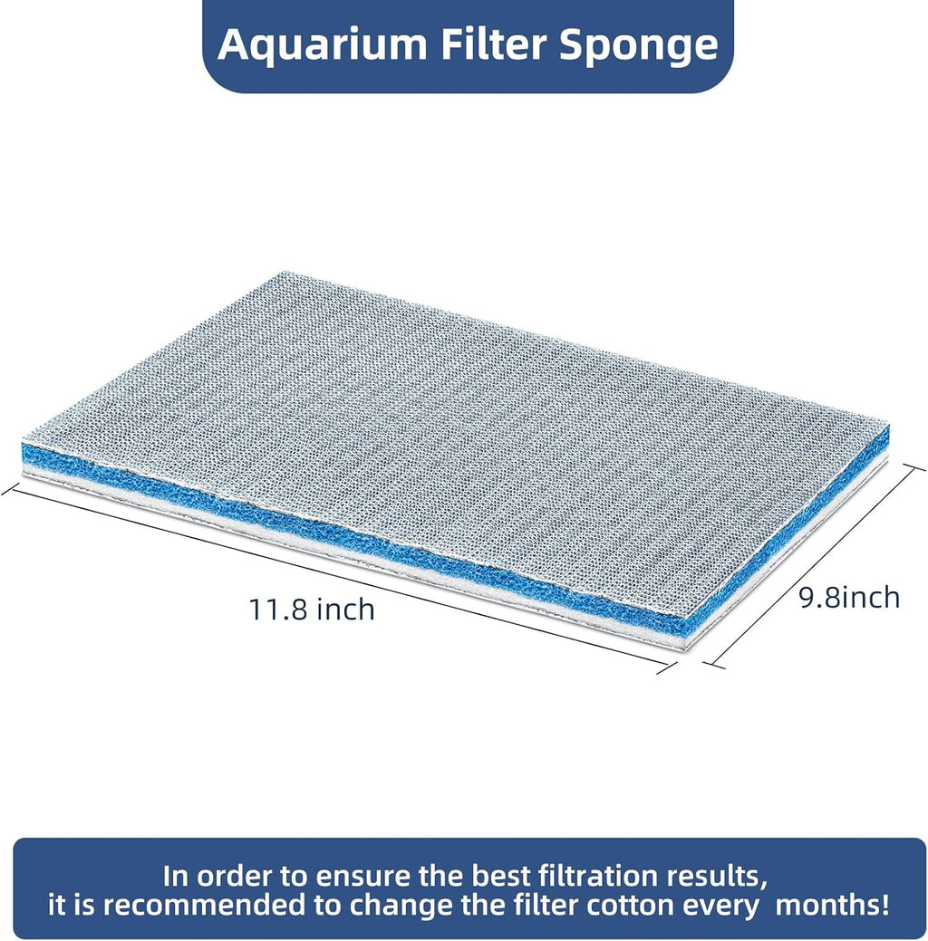 Multi-Layer Aquarium Filter Media with Floss & Sponges for Tanks & Ponds