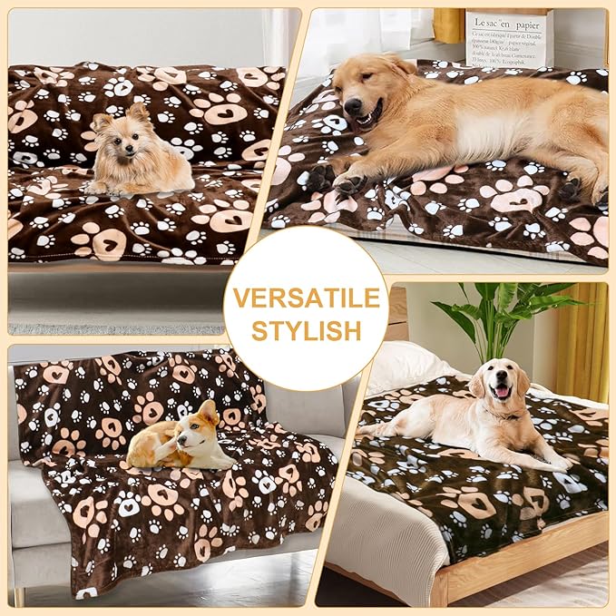 Dog Blankets 3 Pack for Large Medium Pet Cat, Soft Fuzzy Washable Blanket - Image 3