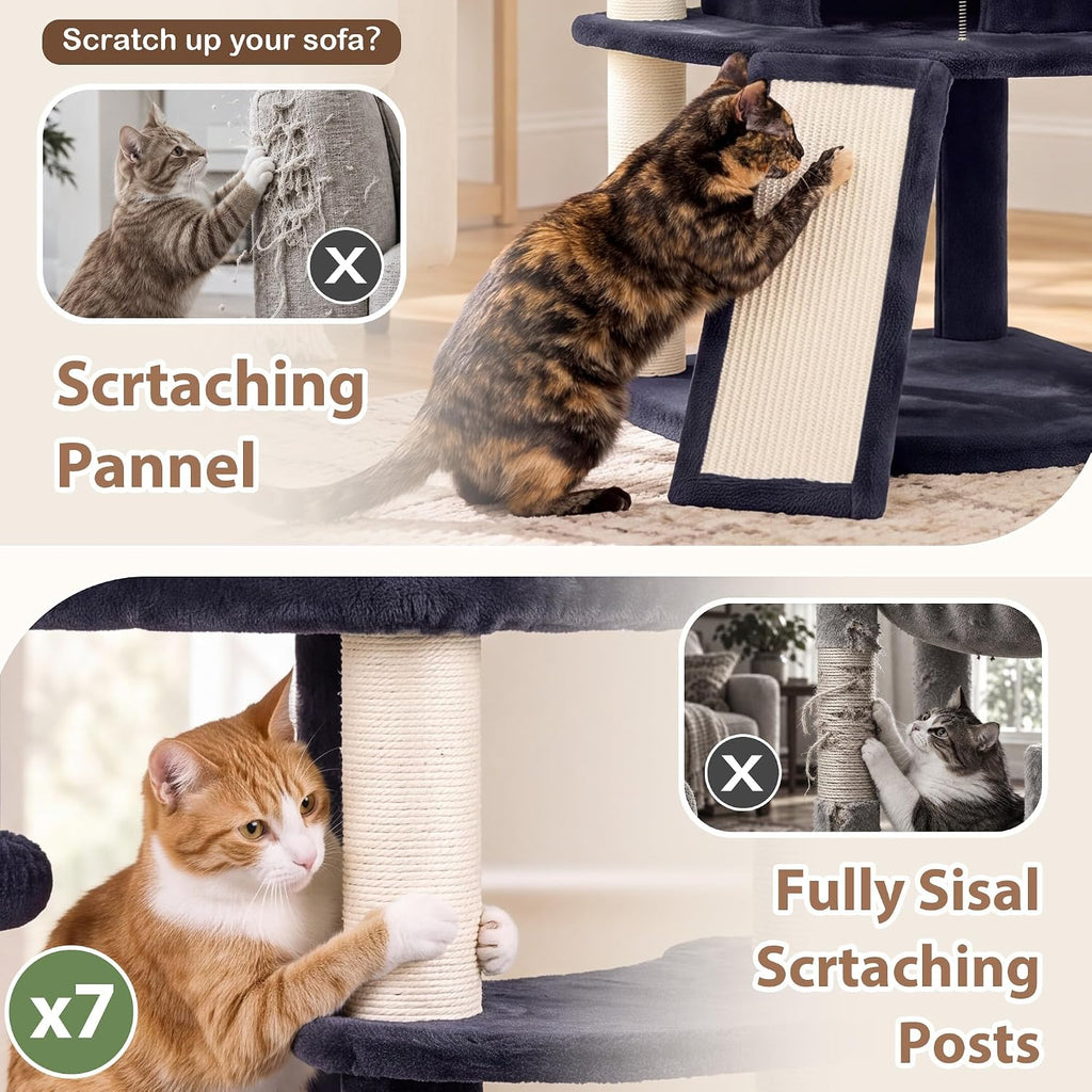 Cat Tree Tower for Corner with Large Platform & Condo GCT025G