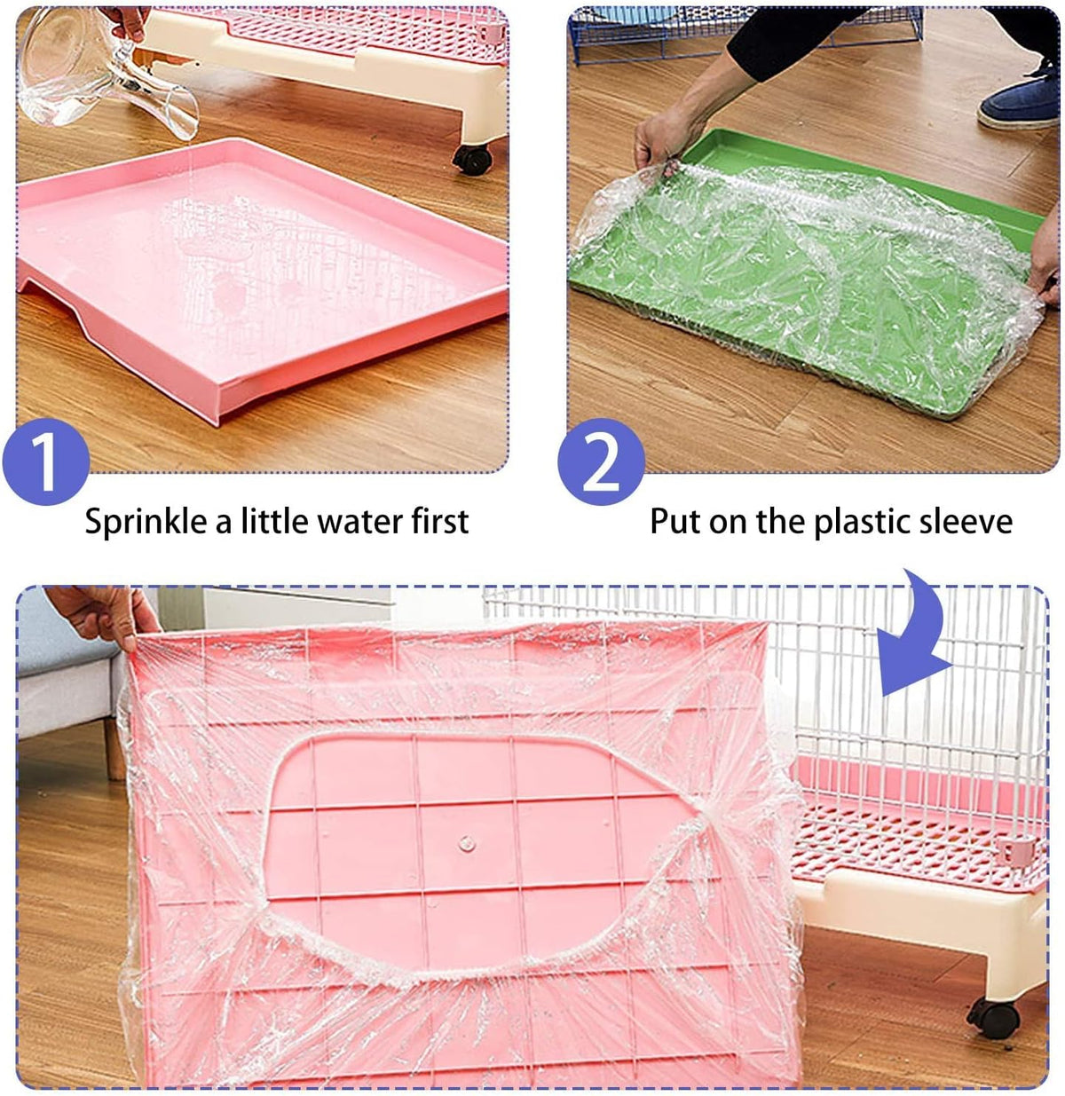 30 pcs Disposable Cage Liners, Clear Plastic Rabbit Cage Liner Bag