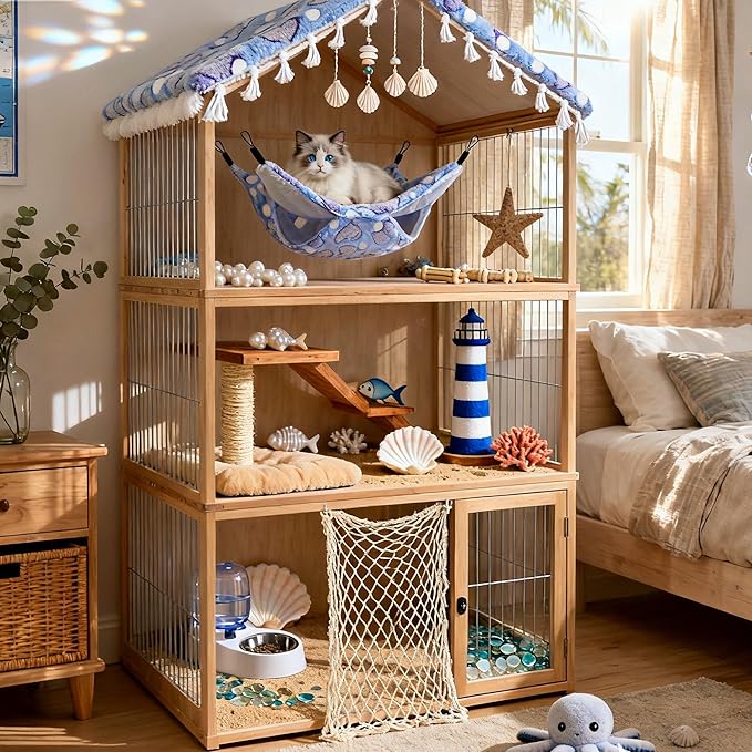 Cat Hammock for Cage, Soft Warm Hanging Bed for Kitten, Guinea Pig, Chinchilla - Image 7