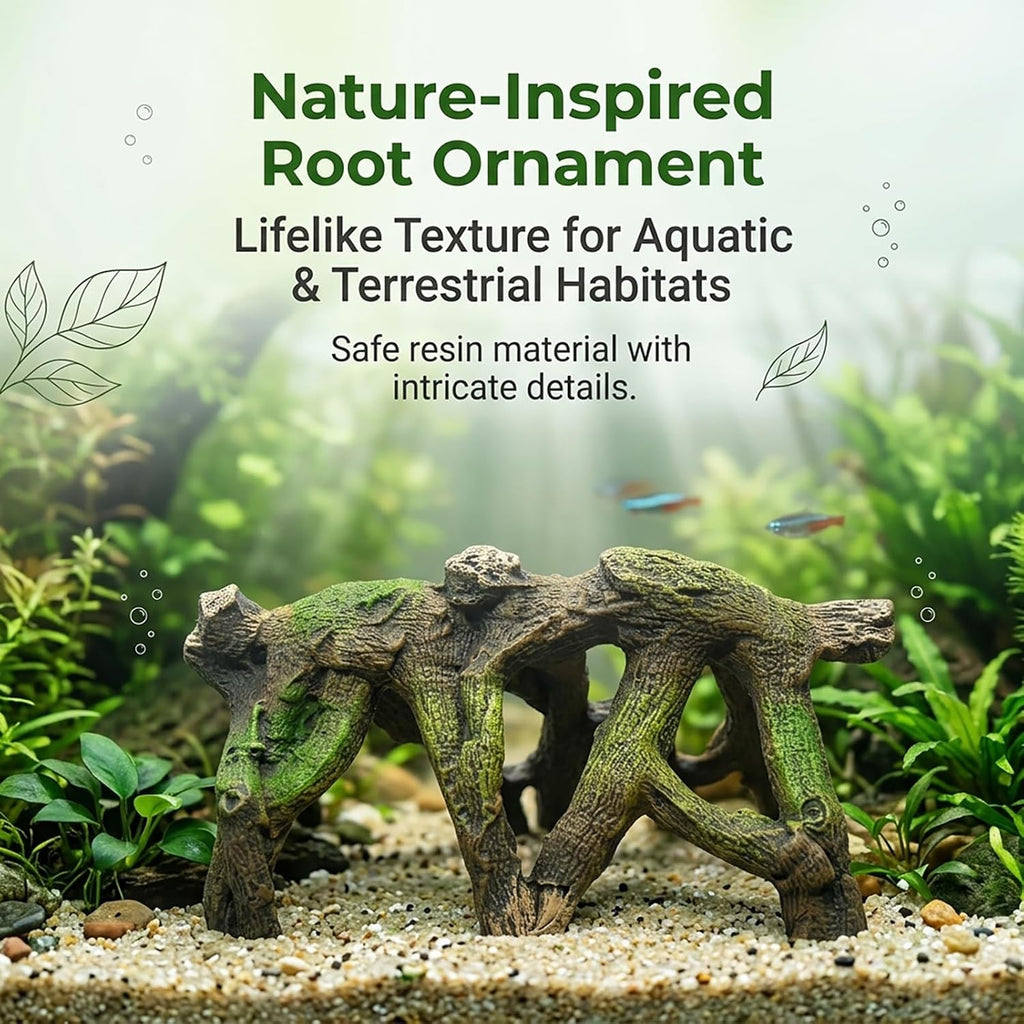 relaqcc Aquarium Decor Reptile Hideout Hollow Tree Trunk Ornament for Betta
