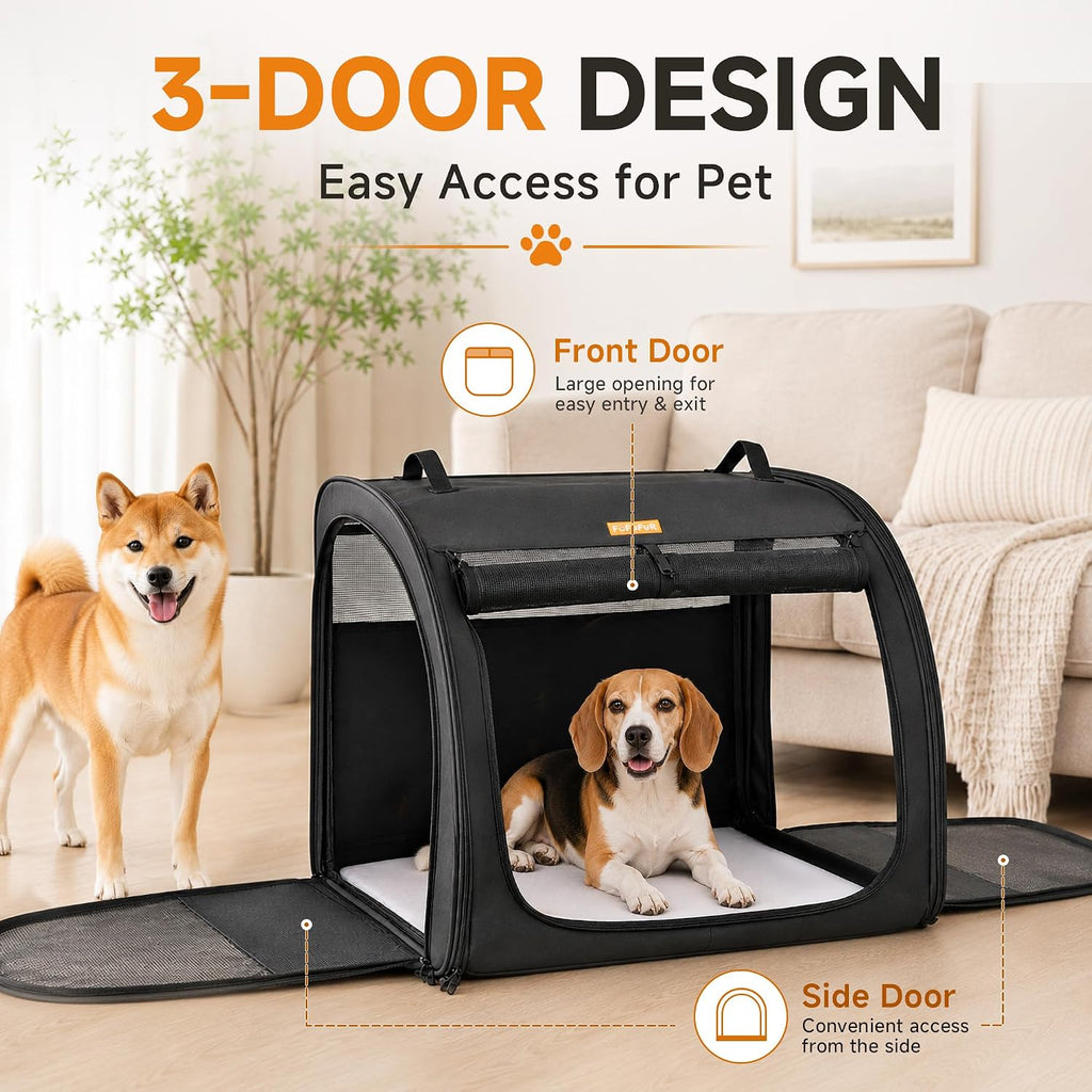 Dog Car Crate for Medium Dogs, Soft-Sided Collapsible