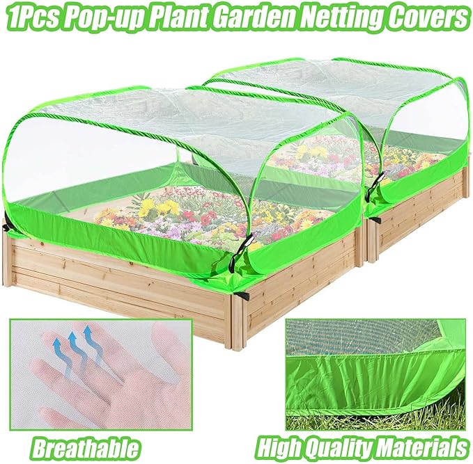 Pop-up Garden Mesh Plant Cover Outdoor Tent Garden Cover Mesh Bird and Pest - Image 3