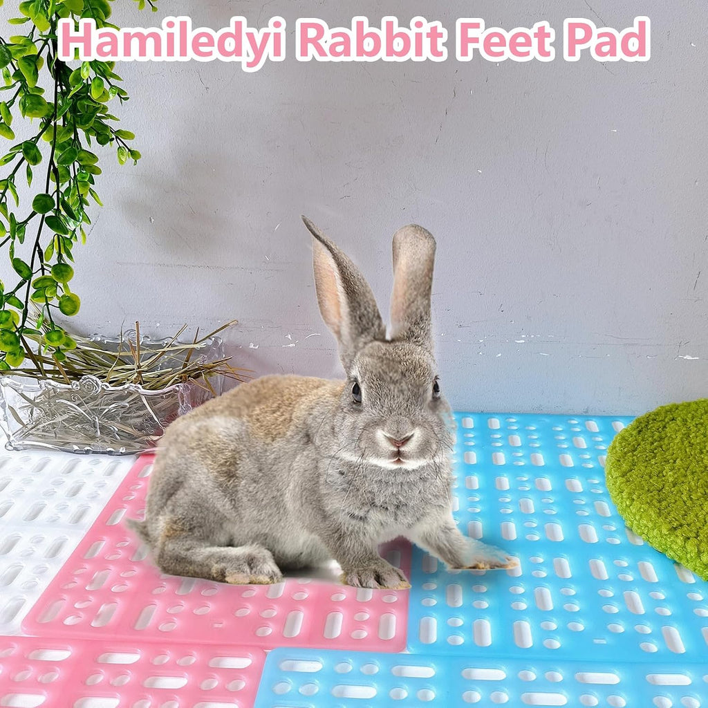 Hamiledyi 10 Pack Rabbit Cage Mats Plastic Resting Mat for Guinea Pig