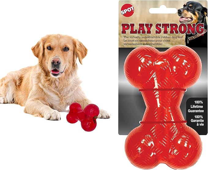 SPOT Play Strong Bone- Durable TPR Long Lasting Dog Chew by SPOT