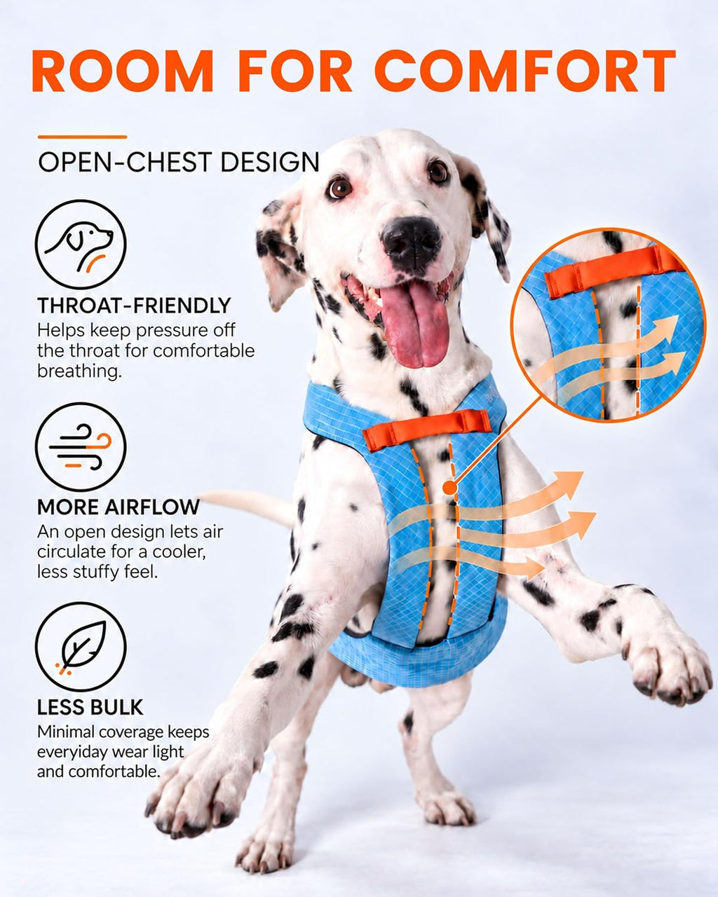 Dog Harness Quick Dial Adjustment & Magnetic Buckles (Purple, L)