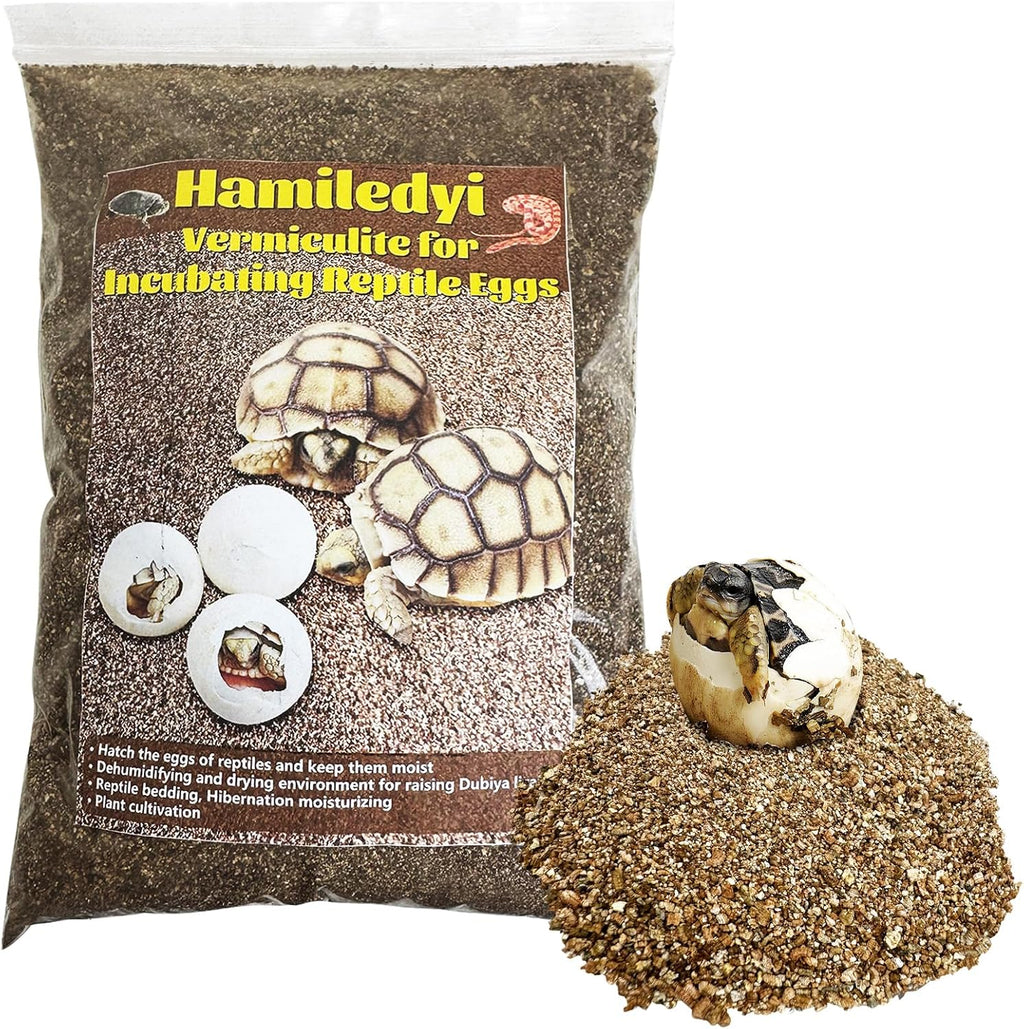 Hamiledyi Vermiculite for Incubating Reptile Eggs Terrarium Bedding Snake Habitat Substrate Reptile Bedding for Tortoise, Gecko, Ball Python, Salamander, Snake, Horned Frog(2Pack,0.87gal)