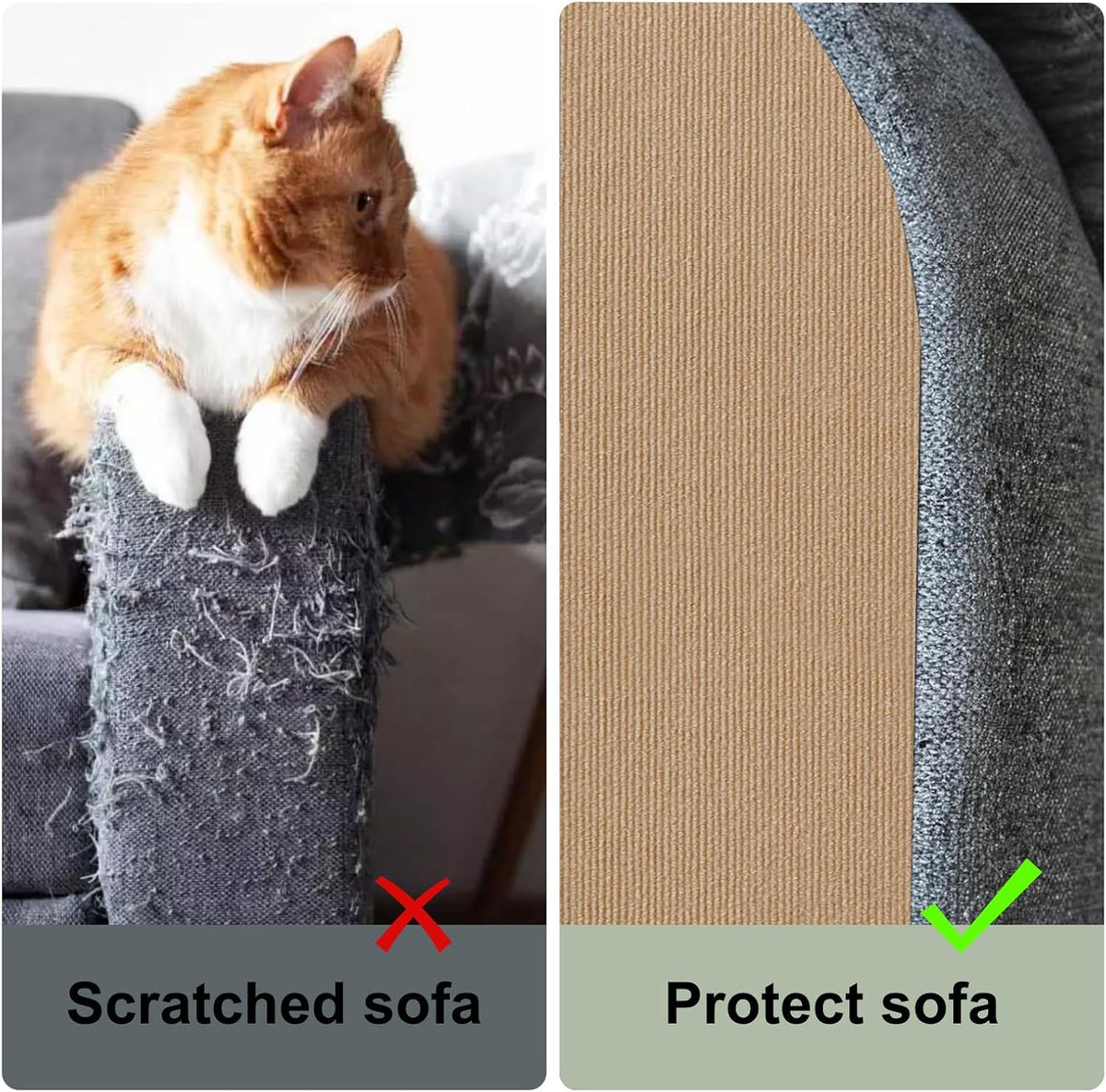 Cat Scratching Carpet Mat, Self-Adhesive Couch Furniture Protector