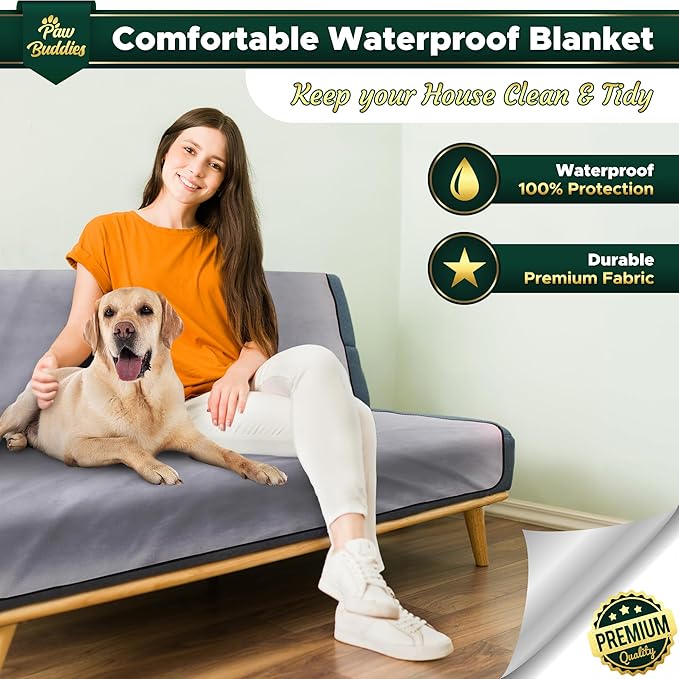 Paw Buddies Waterproof Blanket 80"x90" – Reversible Microfleece Throw - Image 7