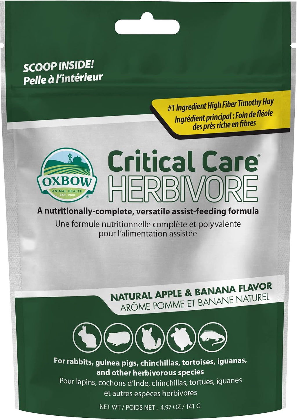 Oxbow Critical Care Herbivore, Rabbit & Guinea Pig, Apple Banana, 141 g