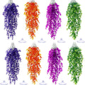 Suncalla 8 Pack Reptile Plants Terrarium Hanging Plant Vine Boston Climbing Terrarium Plant with Suction Cup for Bearded Dragons Lizard Crested Gecko Snake Crab Tank(Multicolor Series,4 Colors)