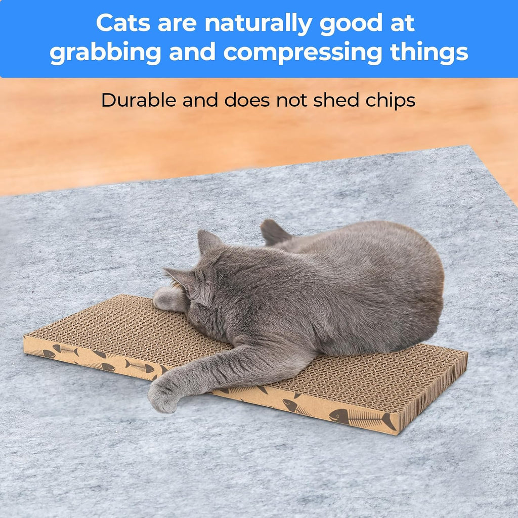 Mini Cat Scratching Board 4pcs Brown Cardboard Cat Scratcher Scratch Pad for Indoor Cats