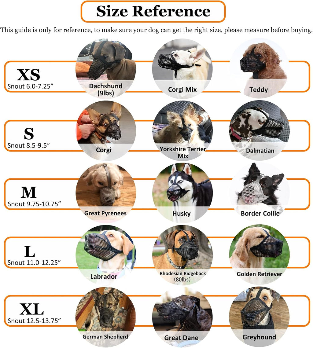 Crazy Felix Mesh Covered Dog Muzzle for Small Medium Large Dog Anti Eating