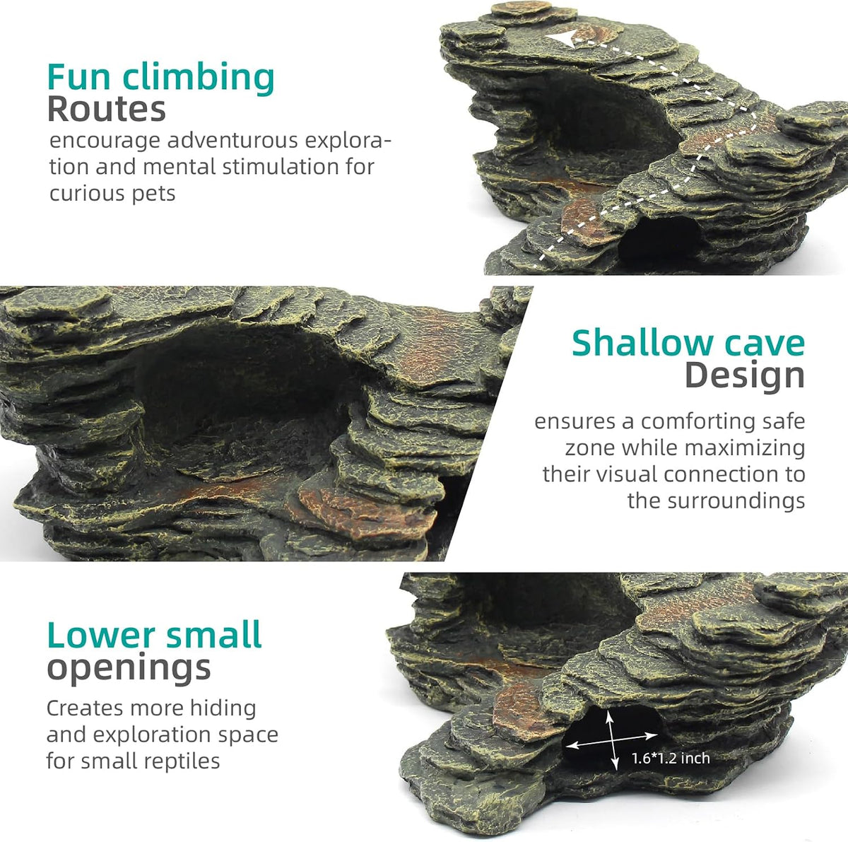 relaqcc Turtle Basking Platform Shale Scape Step Ledge, Reptile Ladder Resting Terrace Aquarium Decor, Great for Reptiles, Amphibians, Frogs, Small Turtle