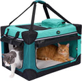 Ownpets Collapsible Travel Pet Crate for Cat Doggie, 24x16x16 inches, Green