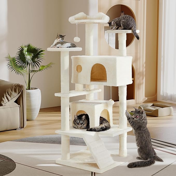 54 Inches Multi-Level Cat Tree Tower, Cat Tree Tower Furniture Activity - Image 3