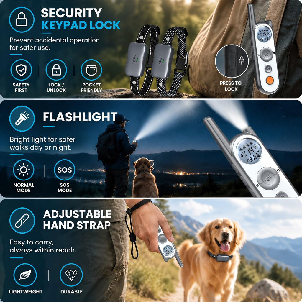 Htcuto Wireless Dog Fence for 2 Dogs - Multi-Mode Electric Dog Fence