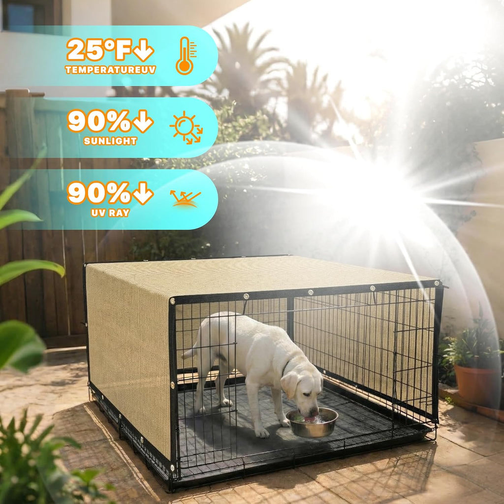 ShadeMart 6' x 4' Black Dog Kennel Shade Cover, 90% UV Block Shade Cloth, Mesh Tarp with Grommets for Dog Playpen, Dog Pen, Dog Run, Dog Crate, Fence Privacy Screen (We Make Custom Size)