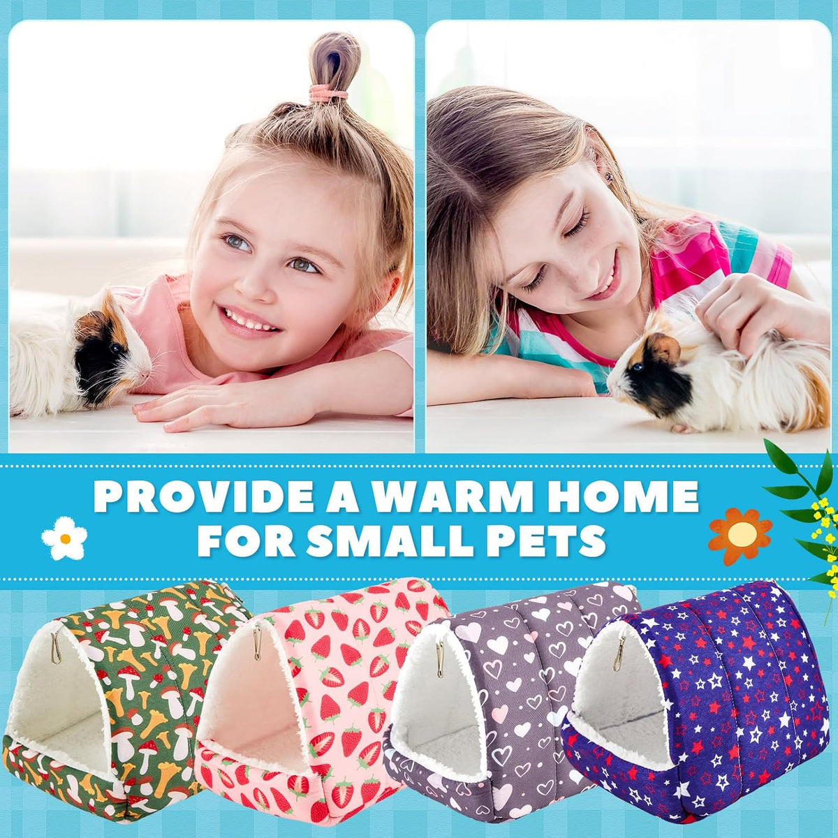 Cinnvoice Guinea Pig Hideout Bed Washable House Cage, Classic, 7.9 in