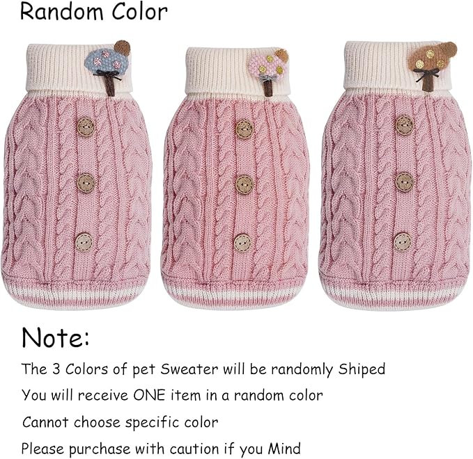 Dog Sweater Turtleneck Knitwear Doggie Pullover Sweater Doggy Winter Coat Warm - Image 2