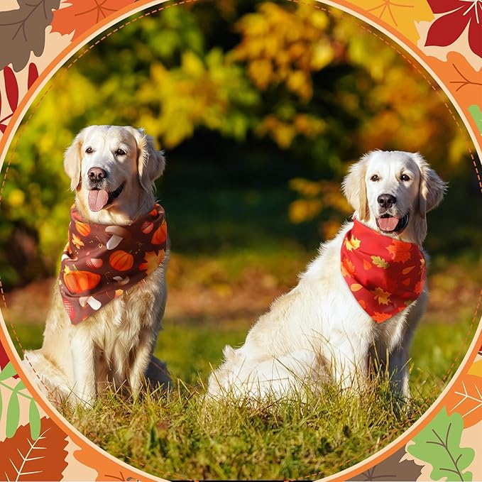 Chunful 100 Pieces Thanksgiving Dog Bandanas Bulk Fall Autumn Pet Bandanas - Image 4