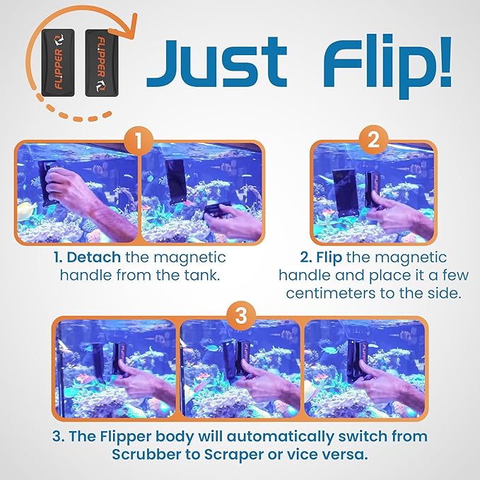 FLIPPER Standard Magnetic Aquarium Glass Cleaner – 2-in-1 Scrubber and Scraper - Image 6