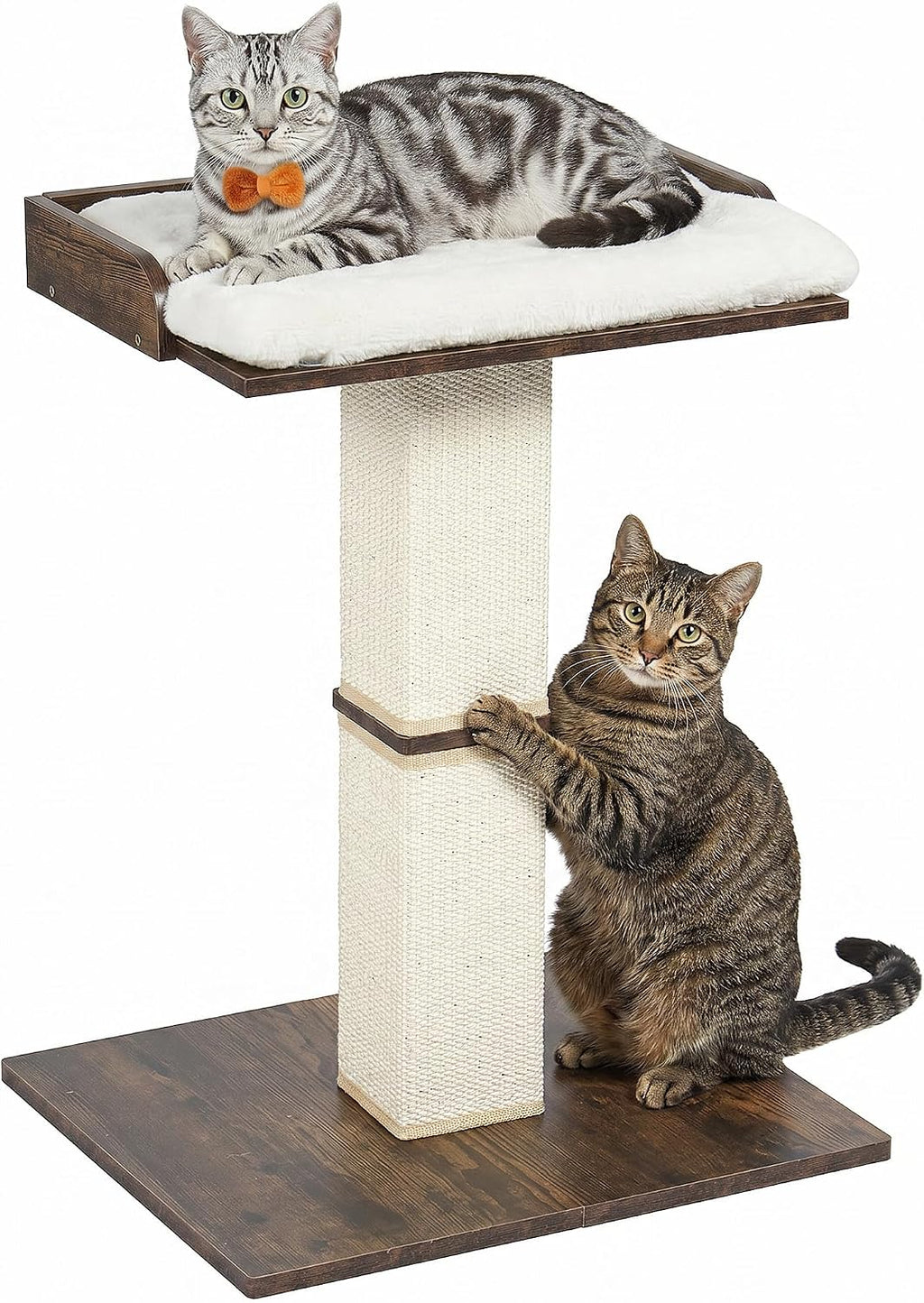 25.2" Retro Cat Scratching Post with Perch for Indoor Cats