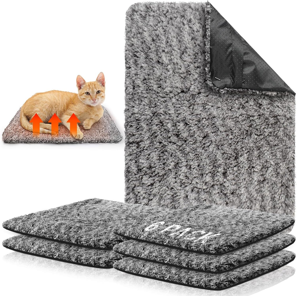 Drydiet 6 Pack Self Warming Pet Cat Dogs Pad 18 x 24 Inch Grey