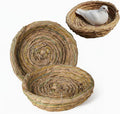 Orgrimmar 2PCS Handmade Woven Flat Base Straw Bird Nest Hatch House Nest