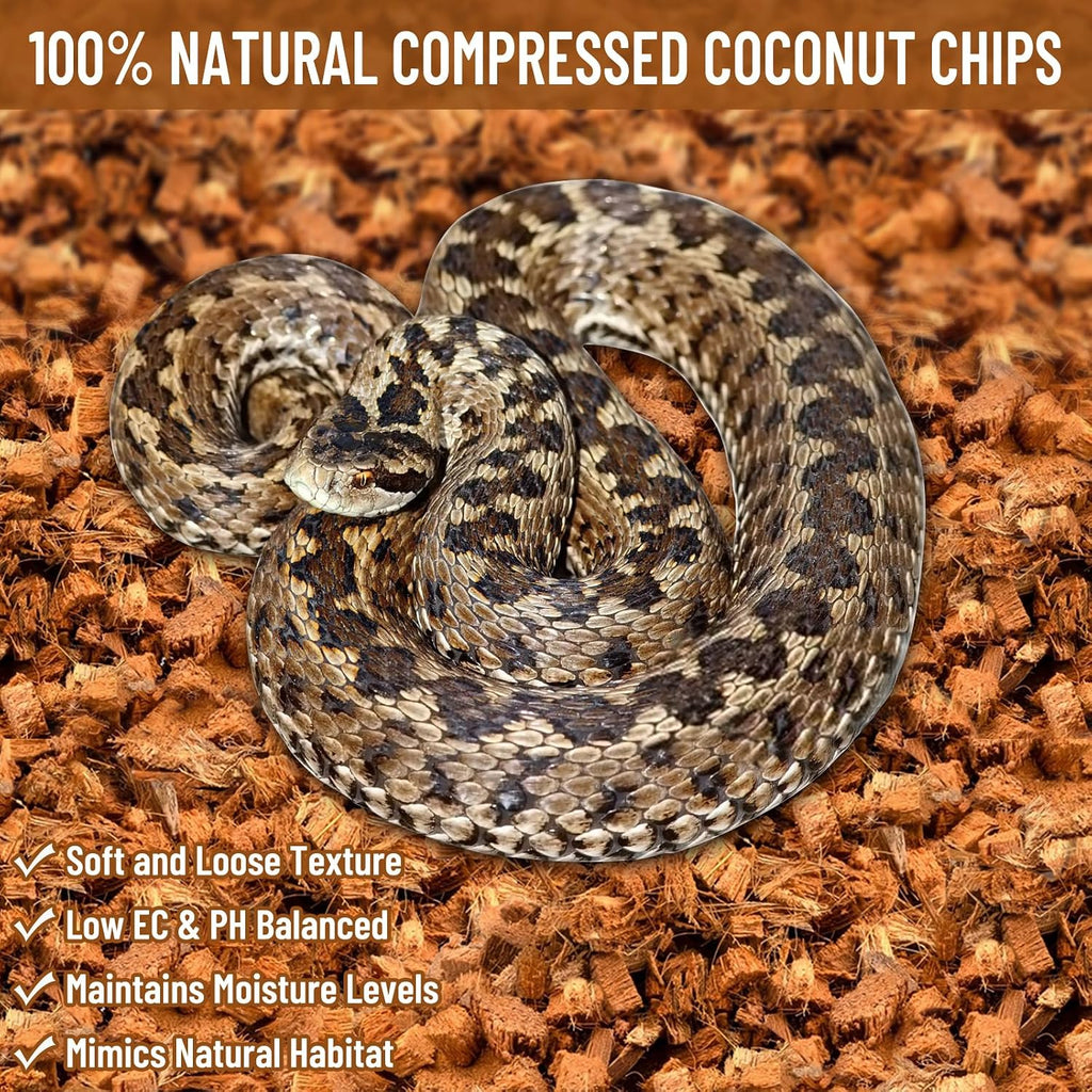 Riare 10LB Coconut Husk Chip for Reptiles, 72 Quart Coconut Fiber Substrate