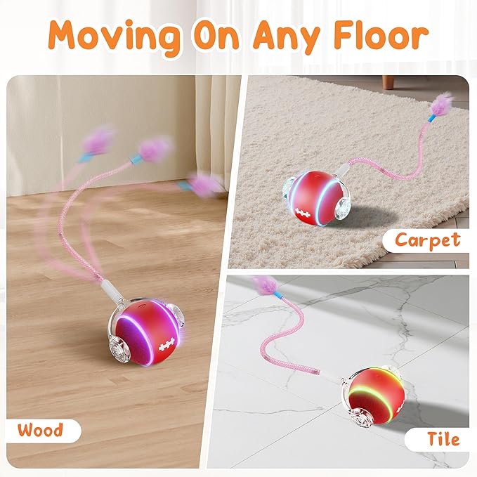 Interactive Cat Toys for Indoor Cats, 3 Modes Electric Moving Cat Ball - Image 7