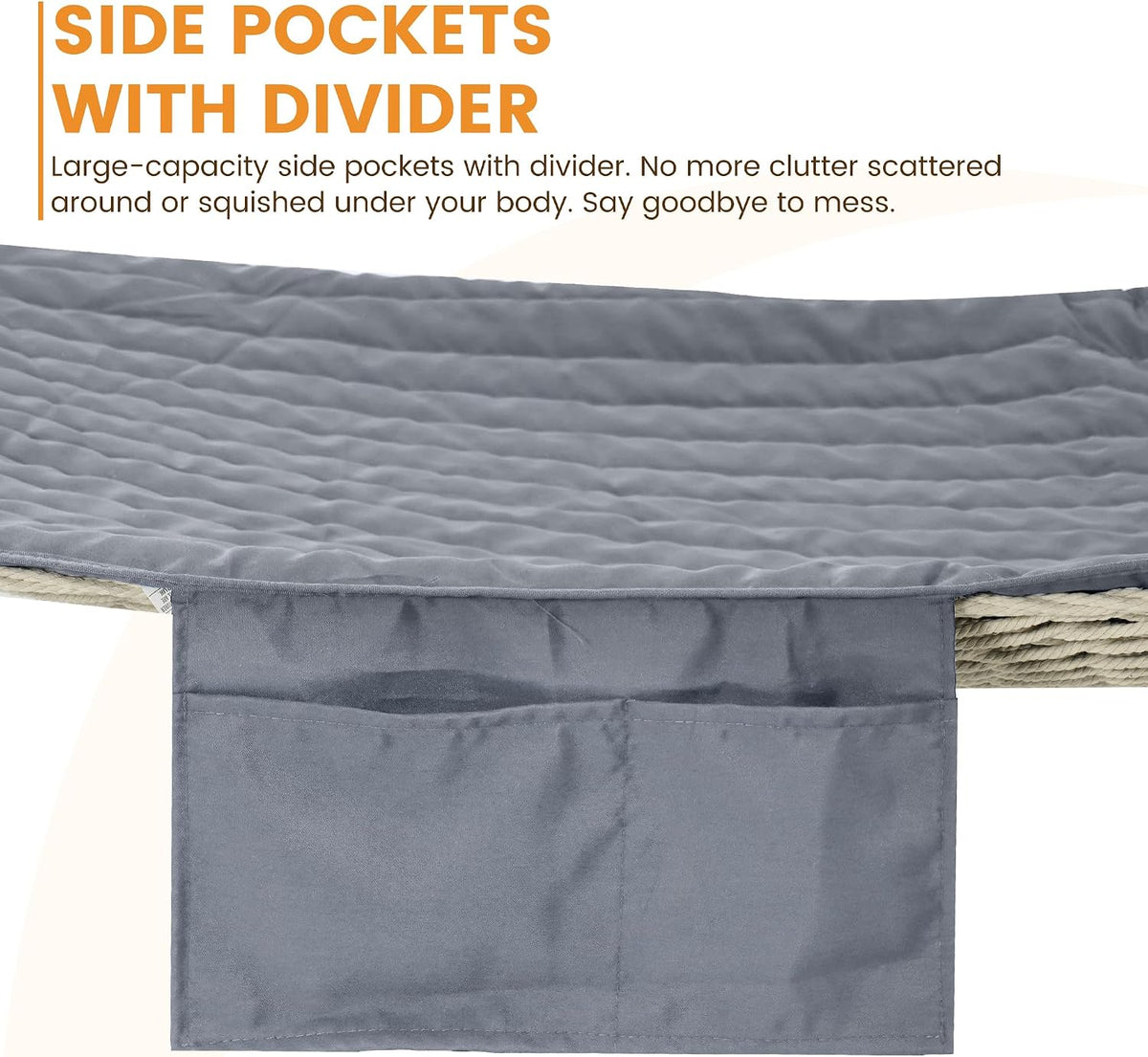 Lazy Daze Double Handwoven Rope Hammock with Pad and Pillow Set for Outdoor
