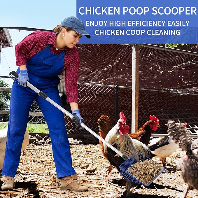 Jonkehai Chicken Poop Scooper 6inch Metal Chicken Litter Scoop Extendable Metal - Image 5