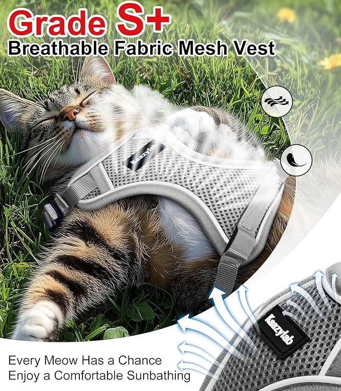 Cat Harness and Leash for Walking Escape Proof Soft Adjustable Cat Leash - Image 3
