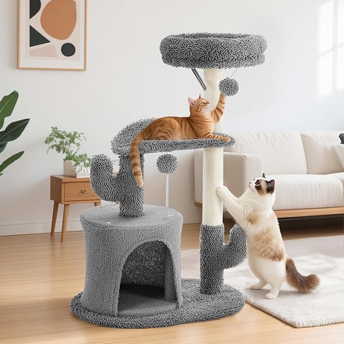 33 Inch Small Cat Tree Tower, Cat Tree - Image 6