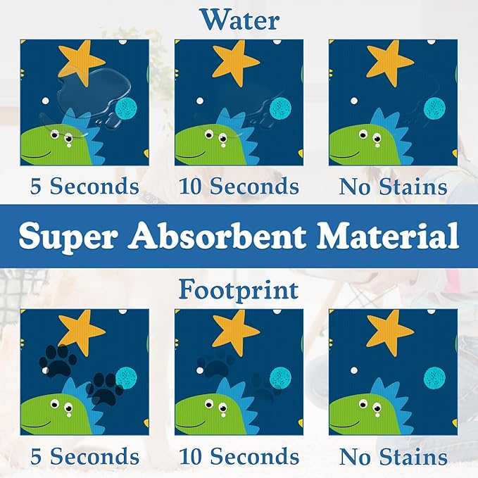 Cartoon Dino Pet Feeding Mat–Christmas Stocking Quick Dry Absorbent Dog Cat - Image 3
