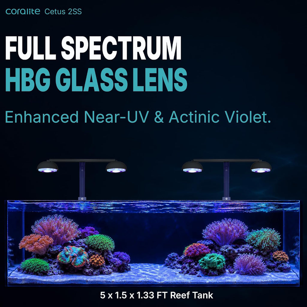 coralite Cetus 2SS2 72W Smart APP Control LED Reef Light for Saltwater