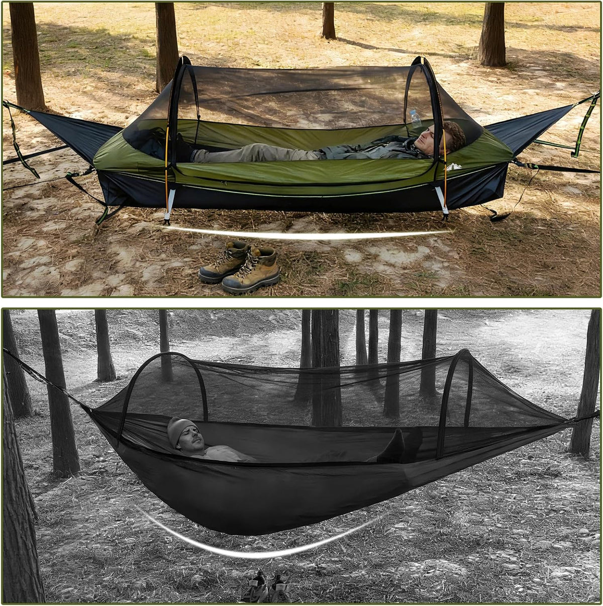Night Cat Flat Lay Hammock: Non-Rolling Hammock Tent for Adults 1 Person 330LBS
