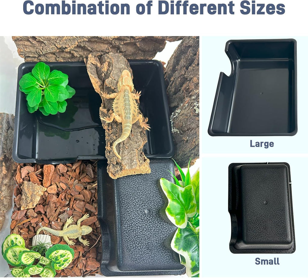 Reptile Hide Cave (2Pcs), Snake Hide for Ball Python & Gecko, Small 6.7"