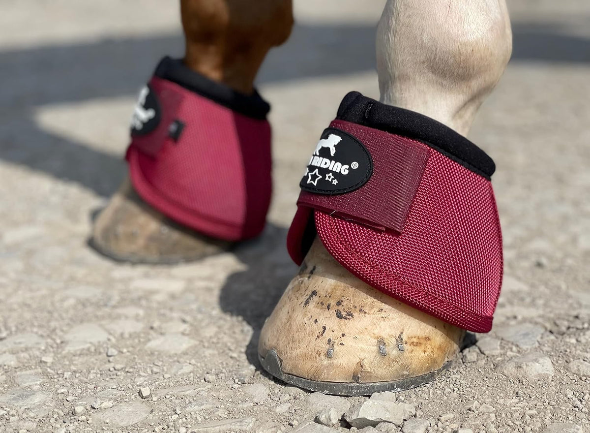 2520D Horse Bell Boots No-Turn Horse Bell Boots, Equine Ballistic Hoof Overreach Bell Boot, Pair