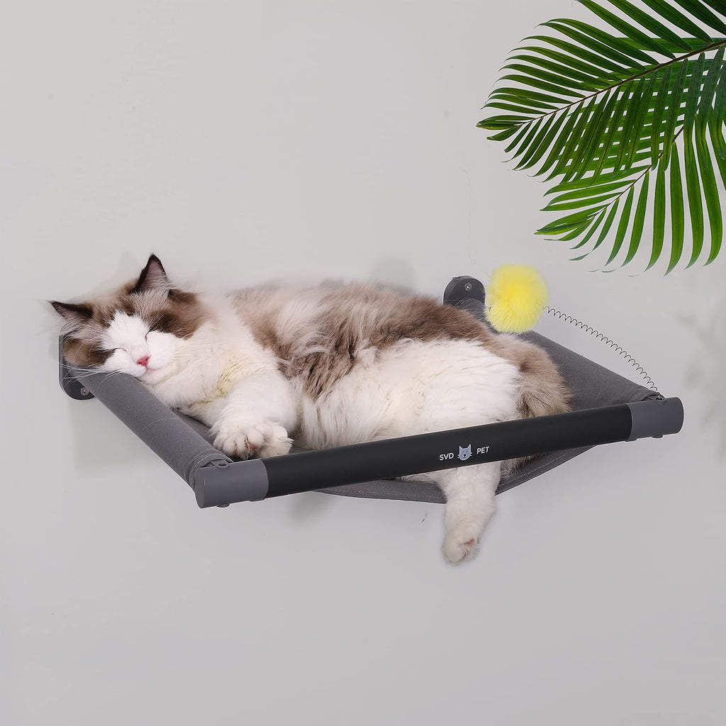 SVD.PET (2-PACK Cat Wall Steps, Cat Climbing Stairs with Replaceable Felt Pad, Cat Climbing Shelves for Wall Mounted with Cat Toy, Cat wall furniture for Kitten, Medium and Large Cats (White)