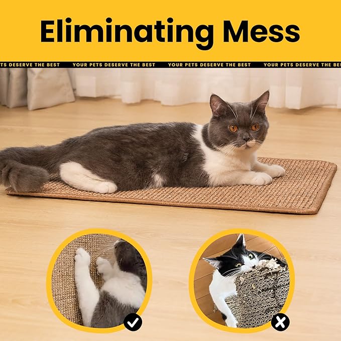 Cat Scratcher Mat, Sisal Cat Scratch Pad Rug, Wall Scratchers - Image 7