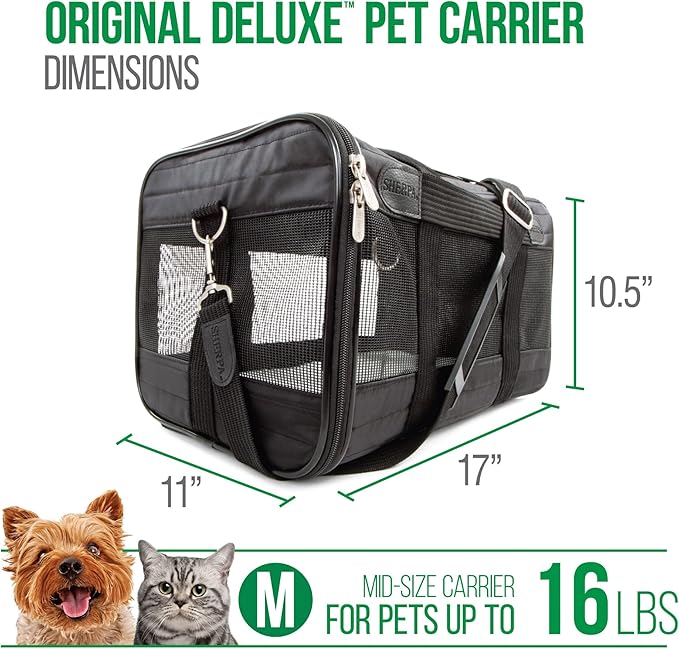 Sherpa Original Deluxe Travel Pet Carrier, Airline Approved & Guaranteed On - Image 3