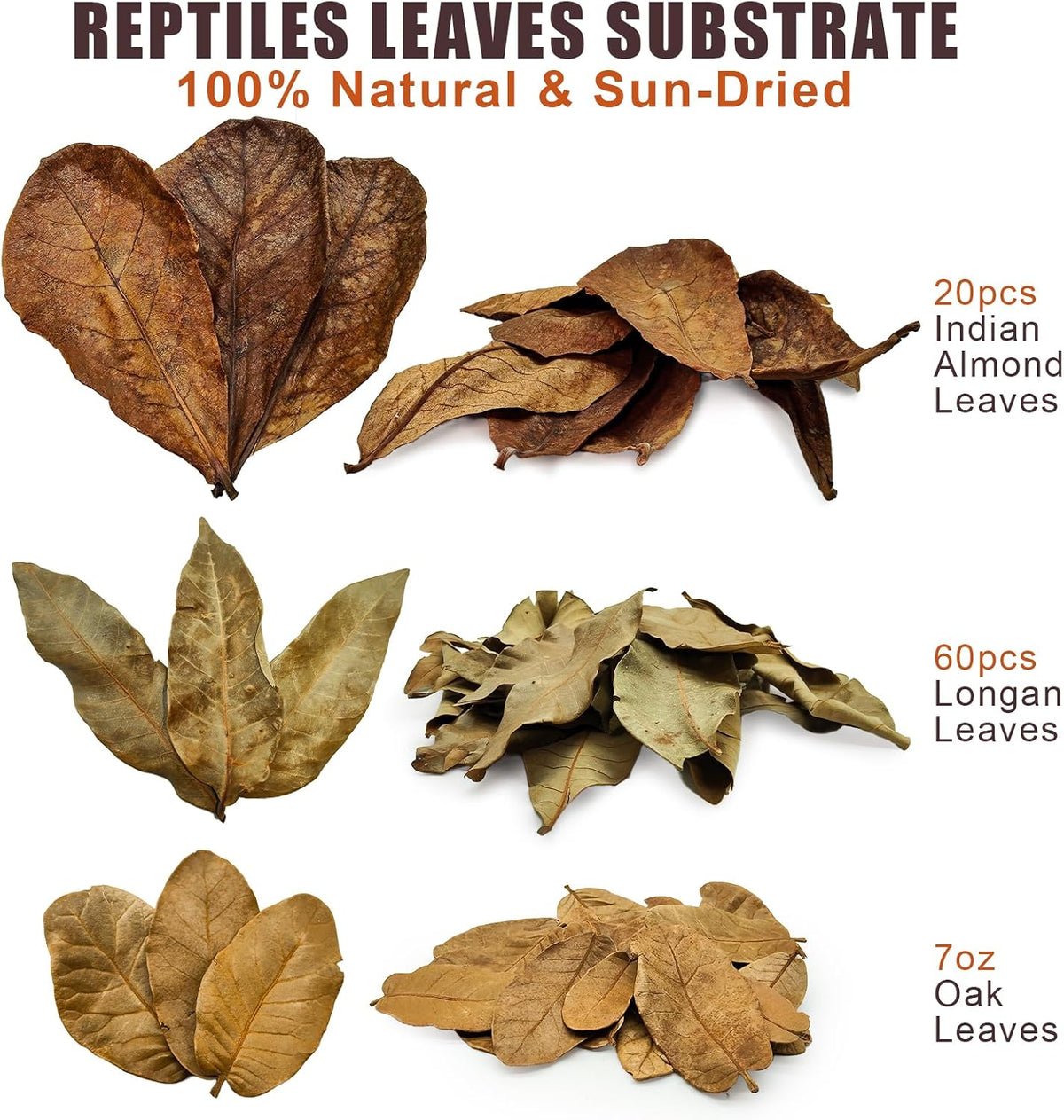 120PCS Dry Oak Leaf Litter Substrate Terrarium Bedding for Reptiles