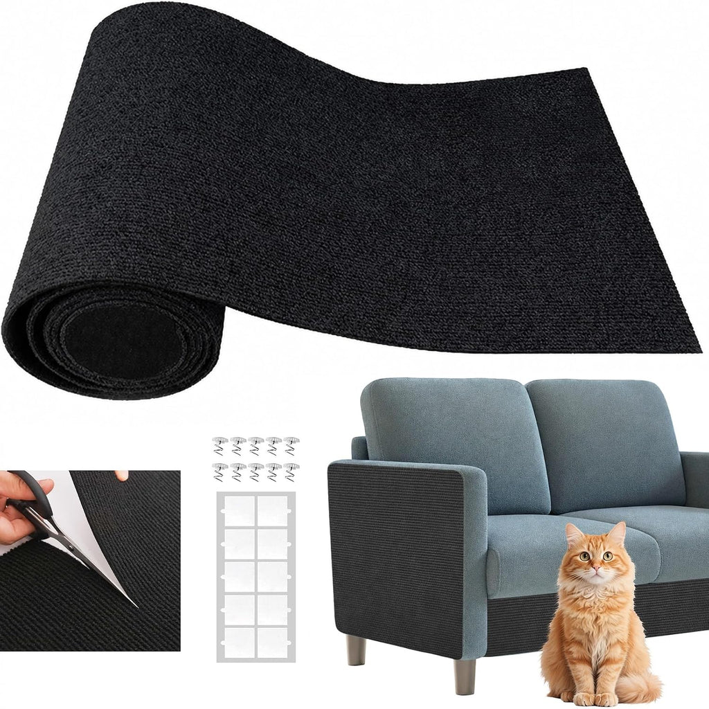 Cat Scratching Climbing Carpet Mat, Self-Adhesive Couch Furniture Protector