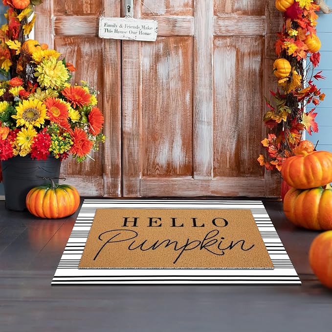 Tinideya 2 Pcs Door Mat Welcome Non Slip Coir Mats Floor Layering Doormats - Image 6